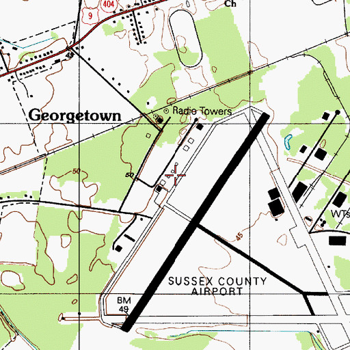 Topographic Map of Christiana Care LifeNet Air Medical Transport, DE