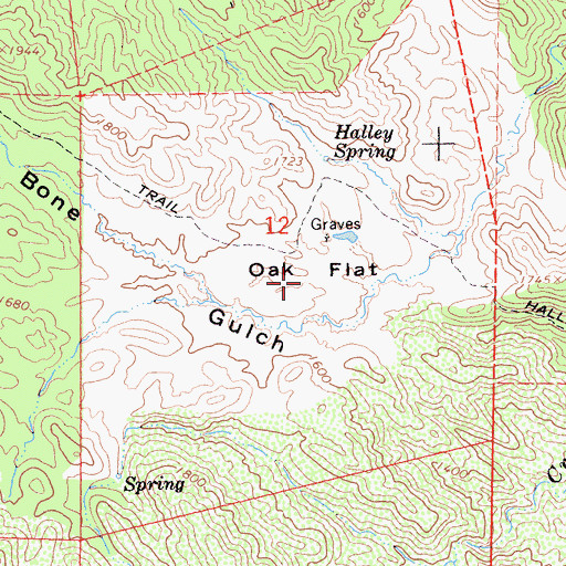 Topographic Map of Oak Flat, CA