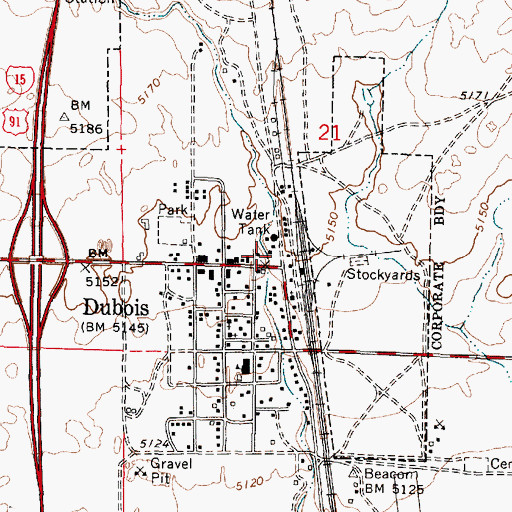 Topographic Map of Clark County Ambulance, ID