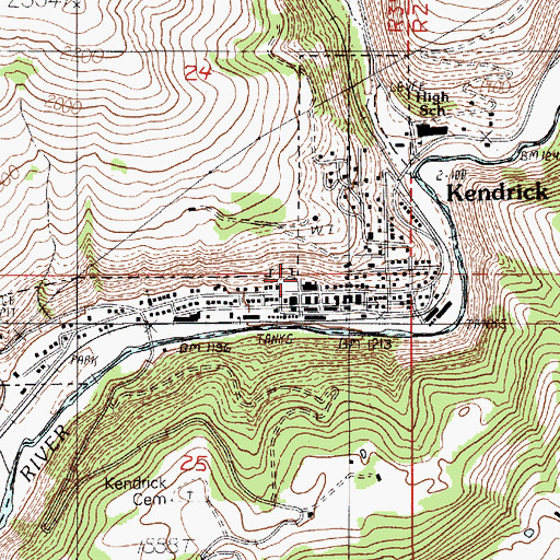 Topographic Map of J K Ambulance, ID