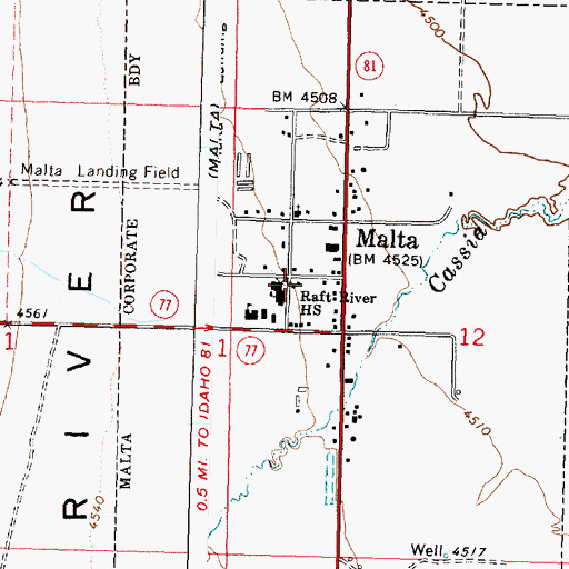 Topographic Map of Malta Ambulance, ID