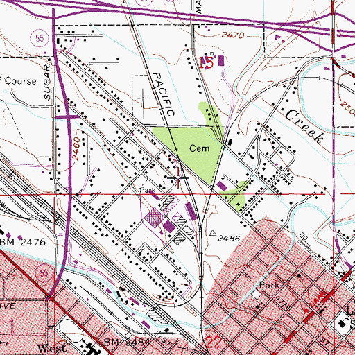 Topographic Map of Canyon County Ambulance District 5, ID