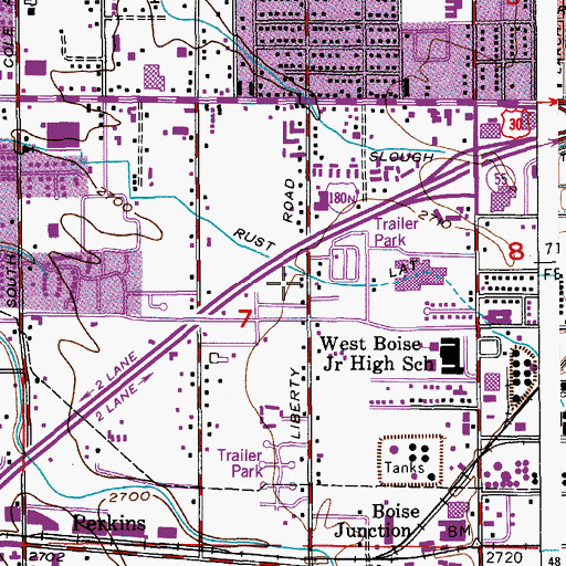 Topographic Map of Ada County Paramedics Medical Station 54, ID