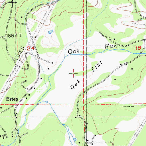 Topographic Map of Oak Flat, CA