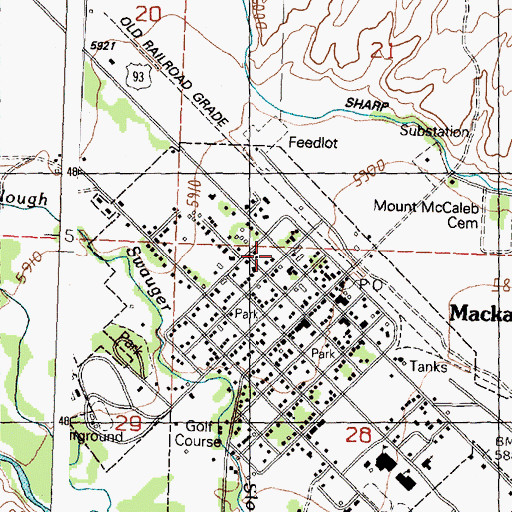 Topographic Map of Mackay Ambulance, ID