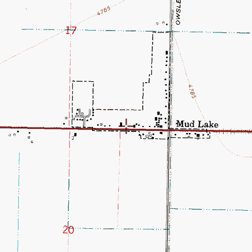 Topographic Map of Mud Lake Ambulance, ID