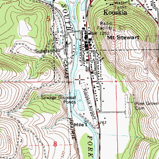 Topographic Map of Kooskia Ambulance, ID