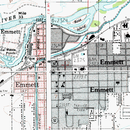 Topographic Map of Gem County Ambulance Service, ID