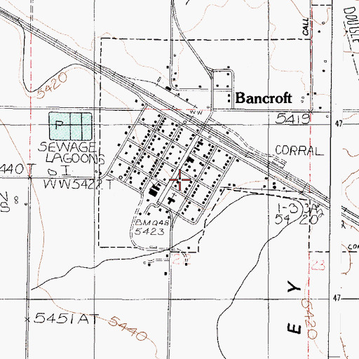 Topographic Map of Caribou County Emergency Medical Services Bancroft, ID