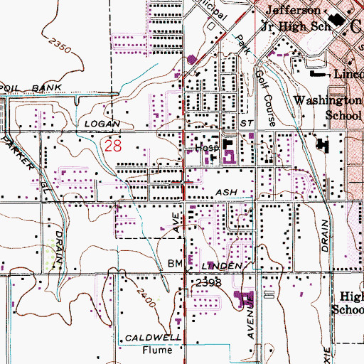 Topographic Map of Canyon County Ambulance District 2, ID