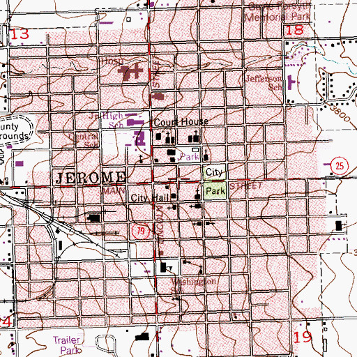 Topographic Map of Jerome County Paramedics, ID