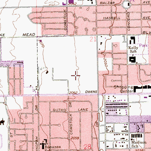 Topographic Map of University Medical Center of Southern Nevada Enterprise Quick Care, NV