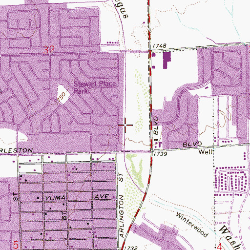 Topographic Map of University Medical Center of Southern Nevada Nellis Quick Care, NV