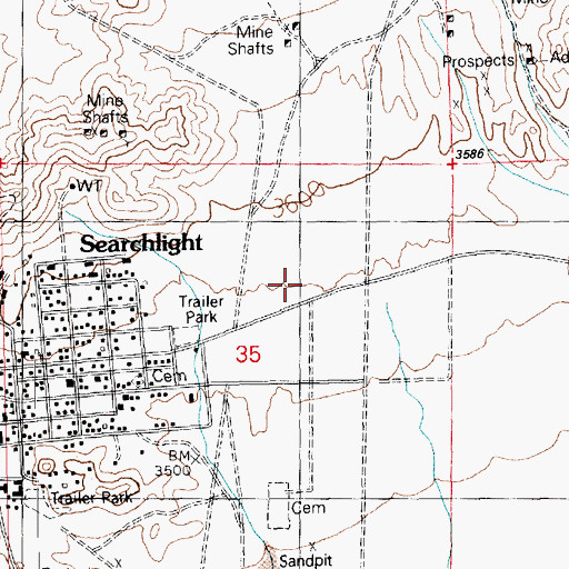 Topographic Map of Searchlight Medical Center, NV
