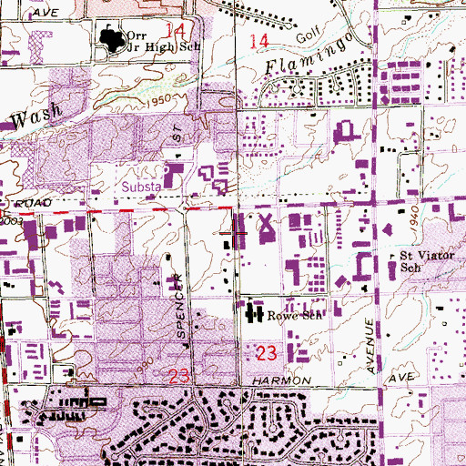 Topographic Map of Kindred Hospital Las Vegas - Desert Springs Hospital, NV