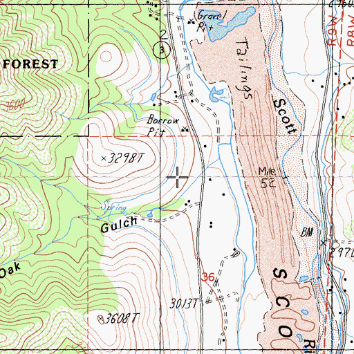 Topographic Map of Oak Gulch, CA