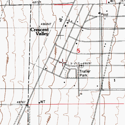 Topographic Map of Crescent Valley Medical Center, NV