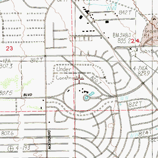 Topographic Map of United States Department of Veterans Affairs - Southern Nevada Healthcare System Pahrump Clinic, NV