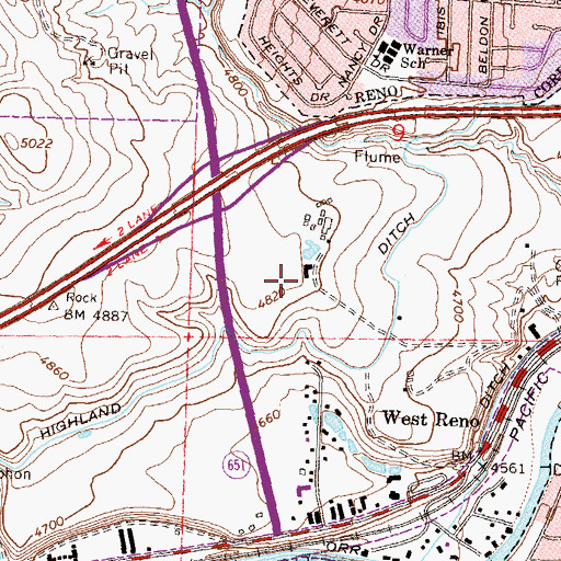 Topographic Map of Summit Ridge Medical Center, NV