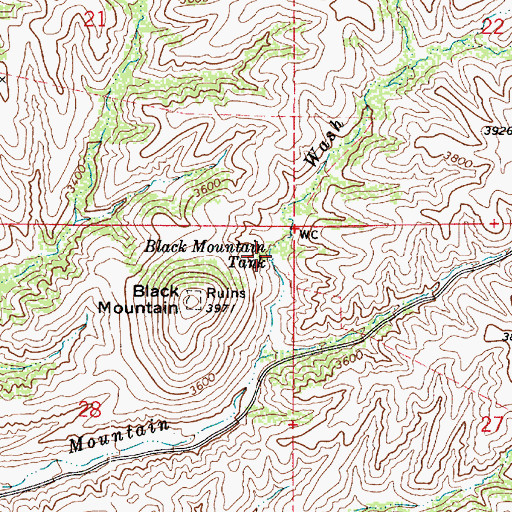 Topographic Map of Black Mountain Tank, AZ