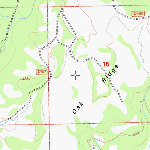 Topographic Map of Oak Ridge, CA