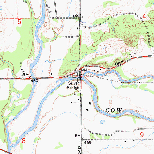 Topographic Map of Oak Run Creek, CA