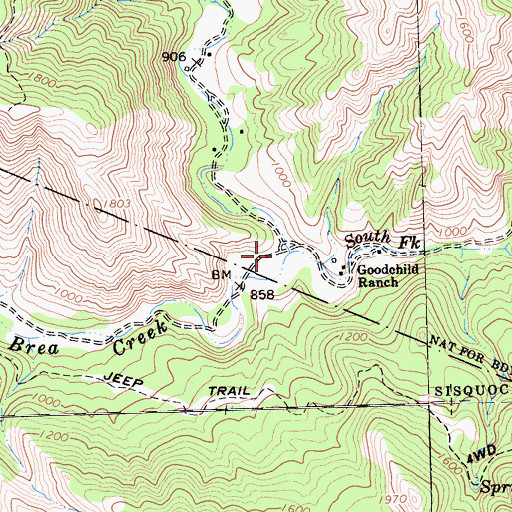 Topographic Map of Oak Valley Creek, CA