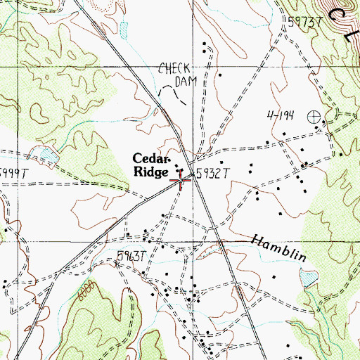 Topographic Map of Cedar Ridge, AZ
