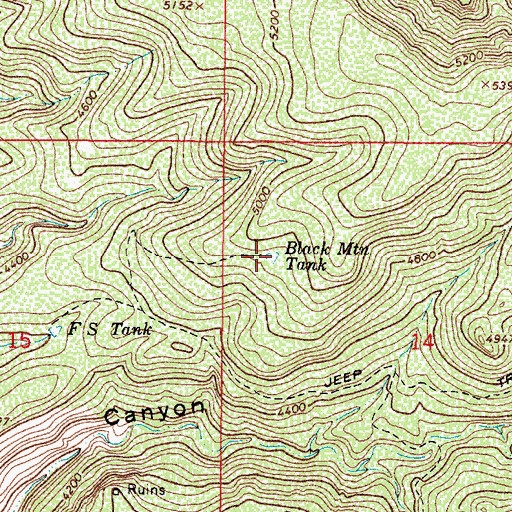Topographic Map of Black Mountain Tank, AZ