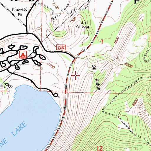 Topographic Map of Oh Ridge, CA