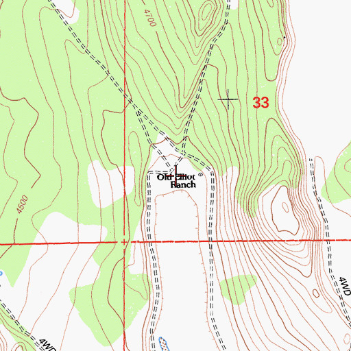 Topographic Map of Old Elliot Ranch, CA