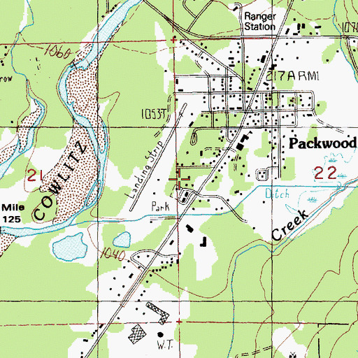 Topographic Map of Lewis County Fire District 10 Station 3, WA