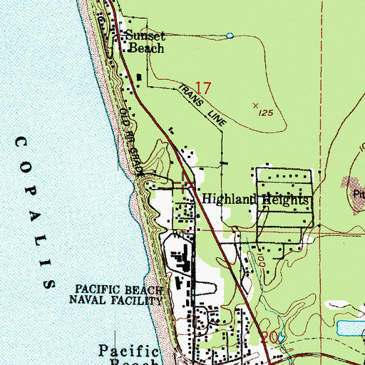 Topographic Map of Grays Harbor Fire District 8, WA