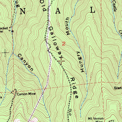 Topographic Map of Old Galloway Ridge, CA