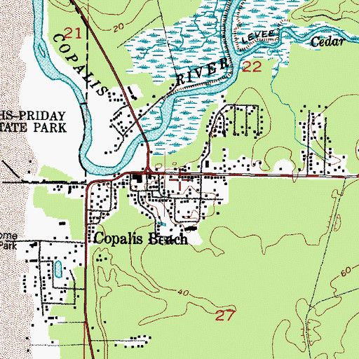 Topographic Map of Grays Harbor Fire District 7 Station 1 Copalis Beach, WA