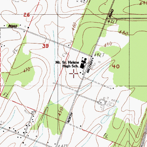 Topographic Map of Lewis County Fire District 15 Station 2, WA