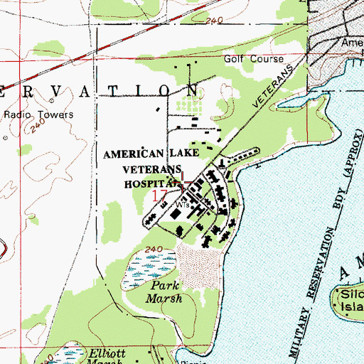 Topographic Map of Veterans Administration Puget Sound Health Care System Emergency Medical Services, WA