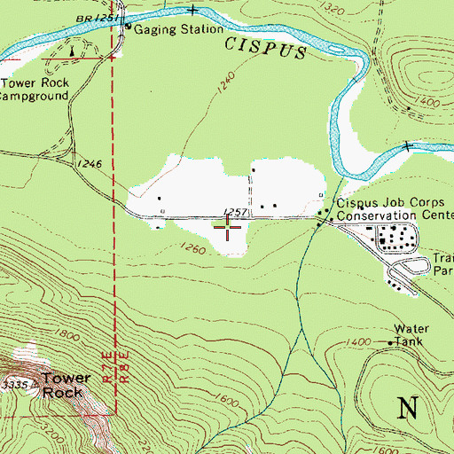 Topographic Map of Lewis County Fire District 14 Randle Fire and Emergency Medical Services Station 2, WA