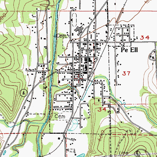 Topographic Map of Pe Ell Ambulance, WA
