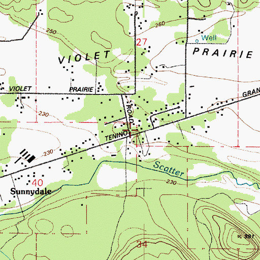 Topographic Map of Thurston County Fire District 12 Tenino Fire Department Station 12 - 2, WA