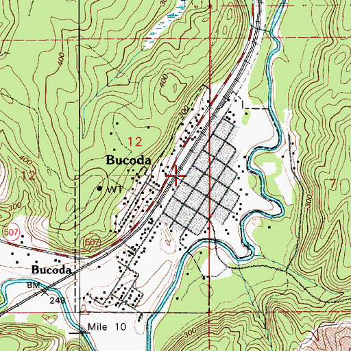 Topographic Map of Bucoda Fire Department, WA