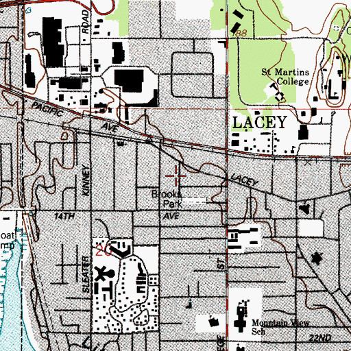 Topographic Map of Olympic Ambulance Lacey Branch, WA