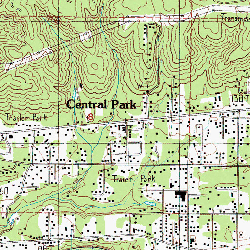 Topographic Map of Grays Harbor Fire District 2 Station 31 Central Park, WA