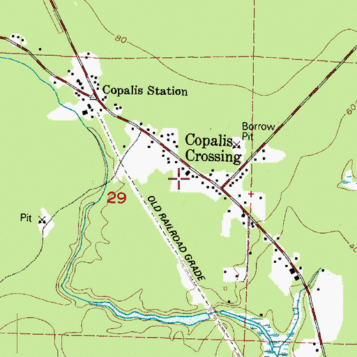 Topographic Map of Grays Harbor Fire District 16 Copalis Crossing Fire Station, WA