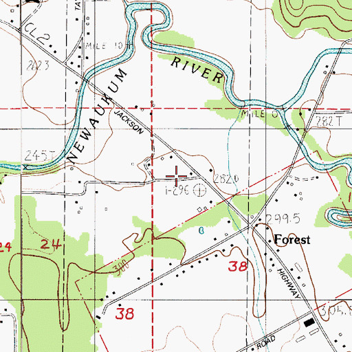 Topographic Map of Lewis County Fire District 5 Station 2, WA