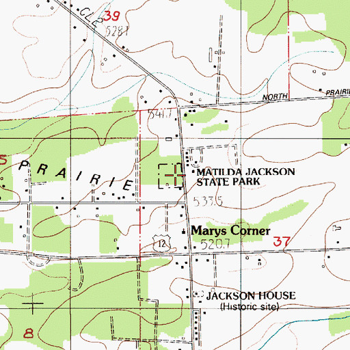 Topographic Map of Lewis County Fire District 5 Station 3, WA