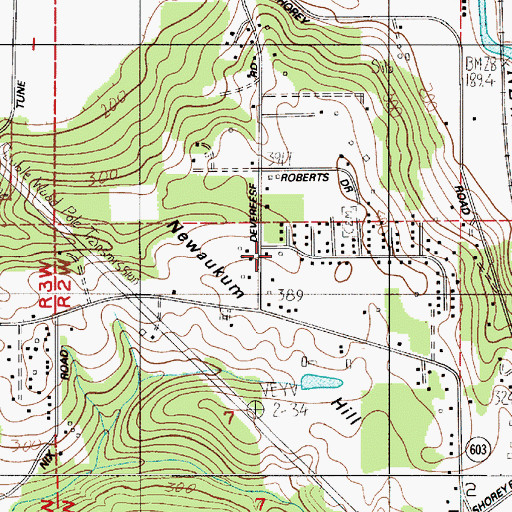Topographic Map of Lewis County Fire District 6 Newuakum Hill Station 64, WA