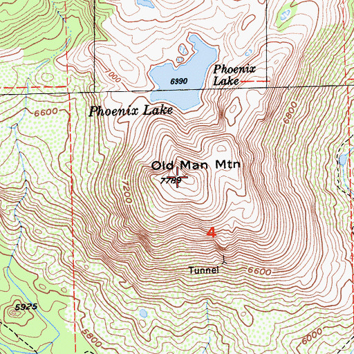 Topographic Map of Old Man Mountain, CA