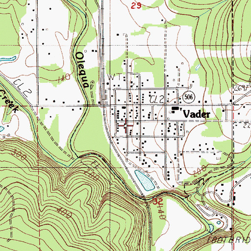 Topographic Map of Lewis County Fire District 7, WA