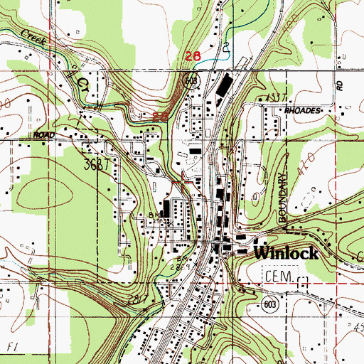 Topographic Map of Lewis County Fire District 15 Station 1, WA